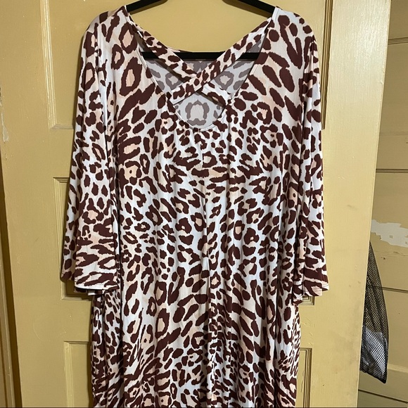 Animal Print Shirt Dress - Picture 2 of 5